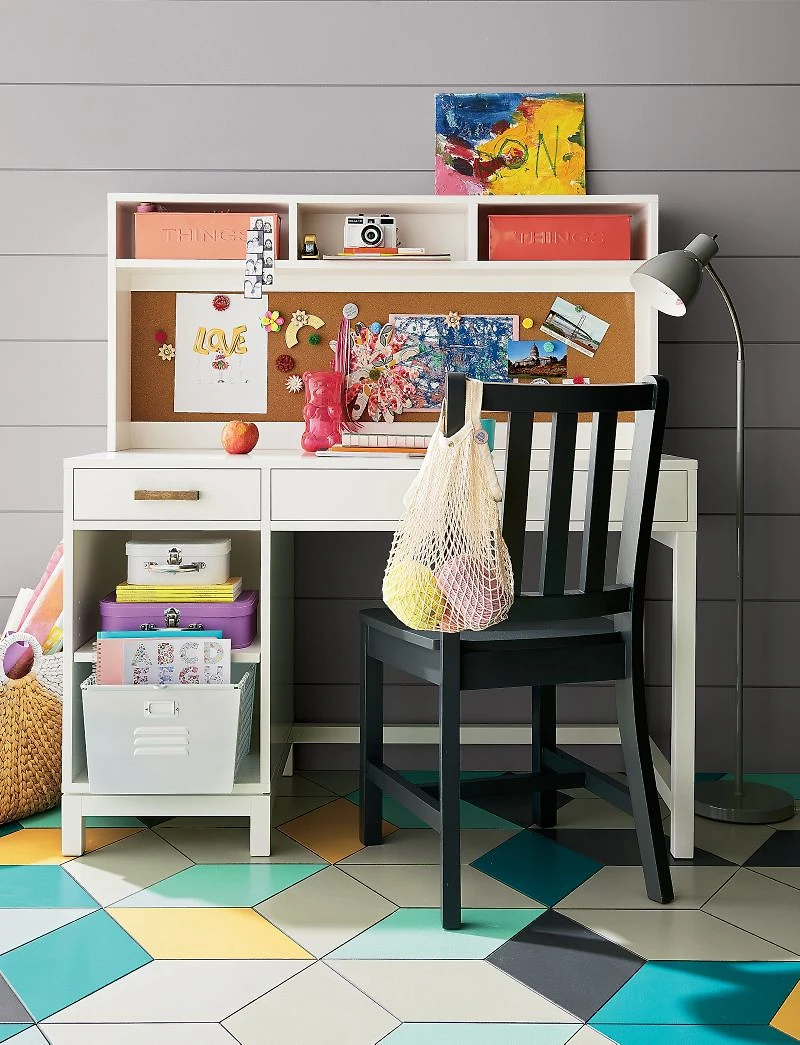Parke White Wood Kids Desk Hutch