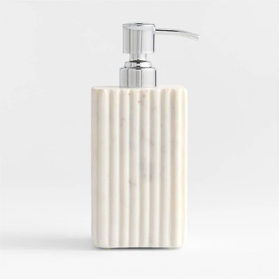 Carmen Fluted White Marble Soap Pump