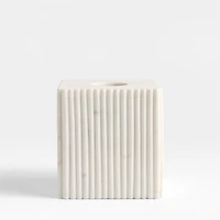 Carmen Fluted White Marble Tissue Box