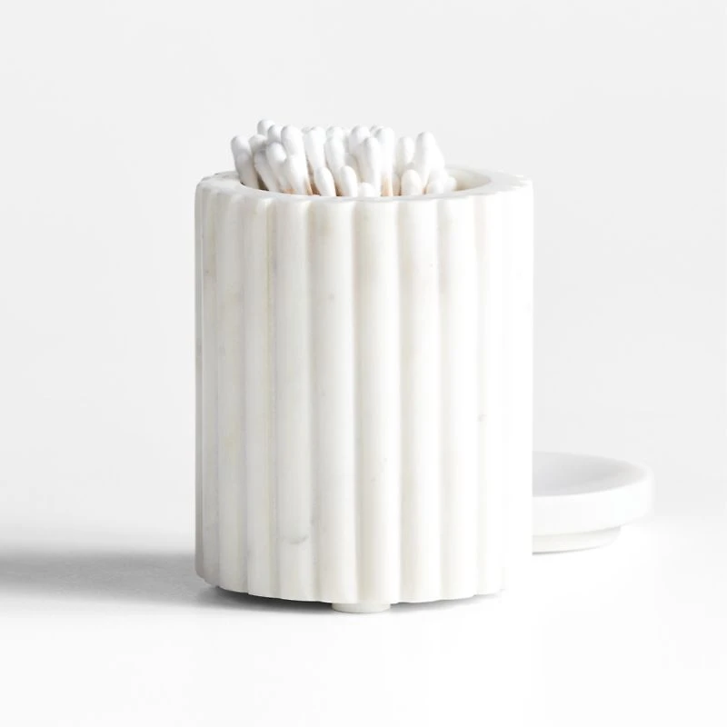 Carmen White Marble Canister