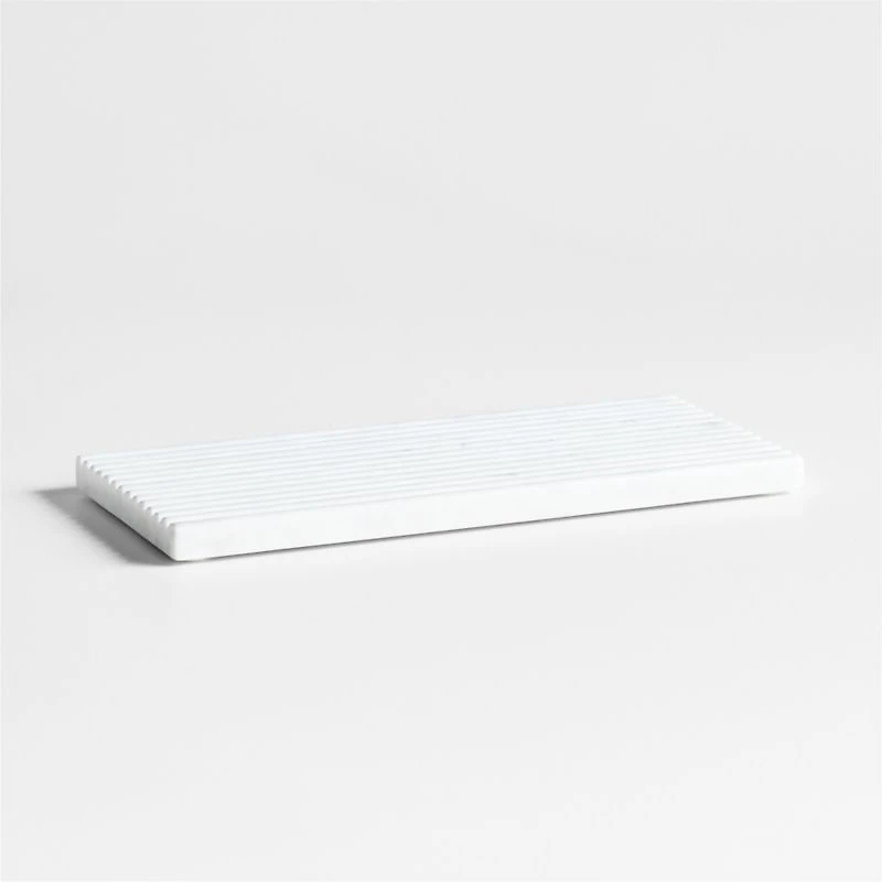 Carmen White Marble Vanity Tray