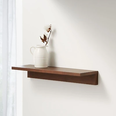 Carren 24" Floating Walnut Ledge Shelf