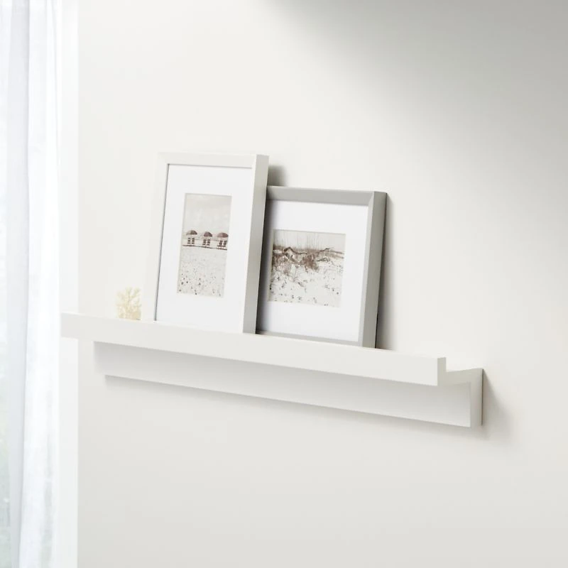 Carren 36" Floating White Ledge Shelf with Lip