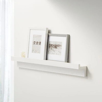 Carren 36" Floating White Ledge Shelf with Lip