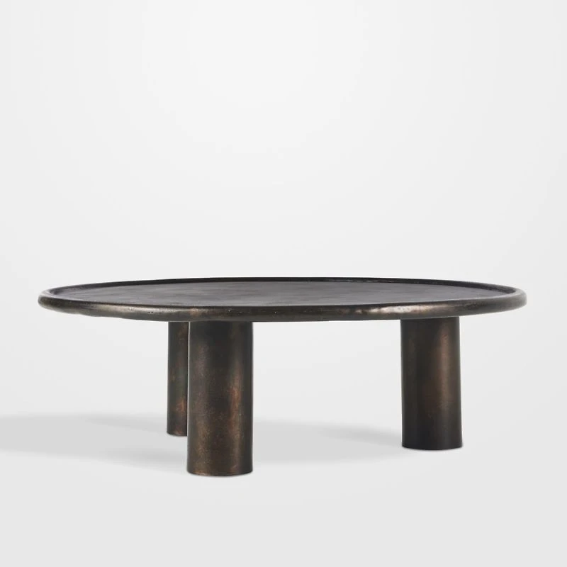 Cary Bronze Aluminum 50" Round Indoor/Outdoor Coffee Table
