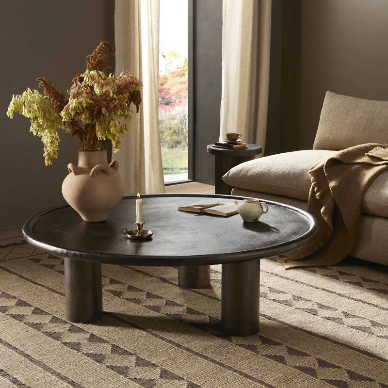 Cary Bronze Aluminum 50" Round Indoor/Outdoor Coffee Table