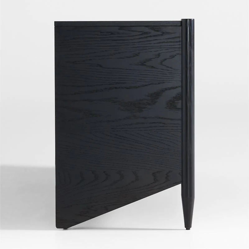 Casa 72" Black Oak Wood 6-Drawer Dresser