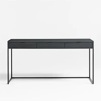 Casement 60" Black Metal Desk with File Cabinet