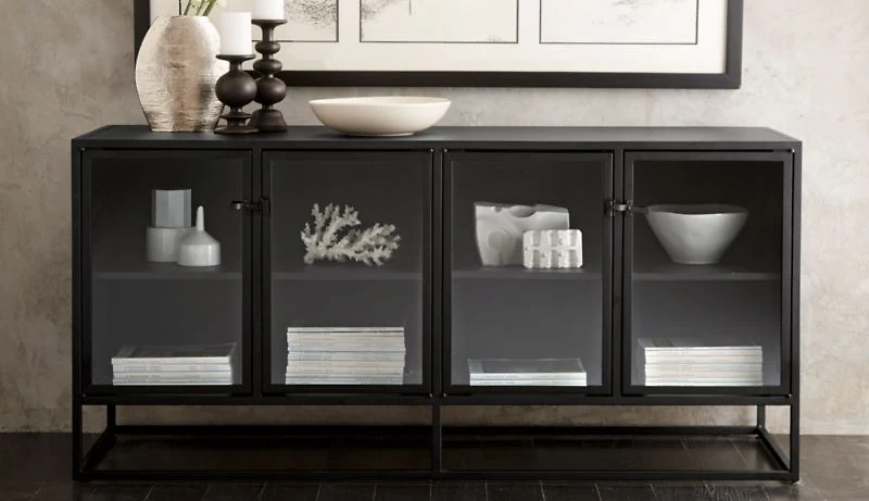 Casement 66" Black Credenza
