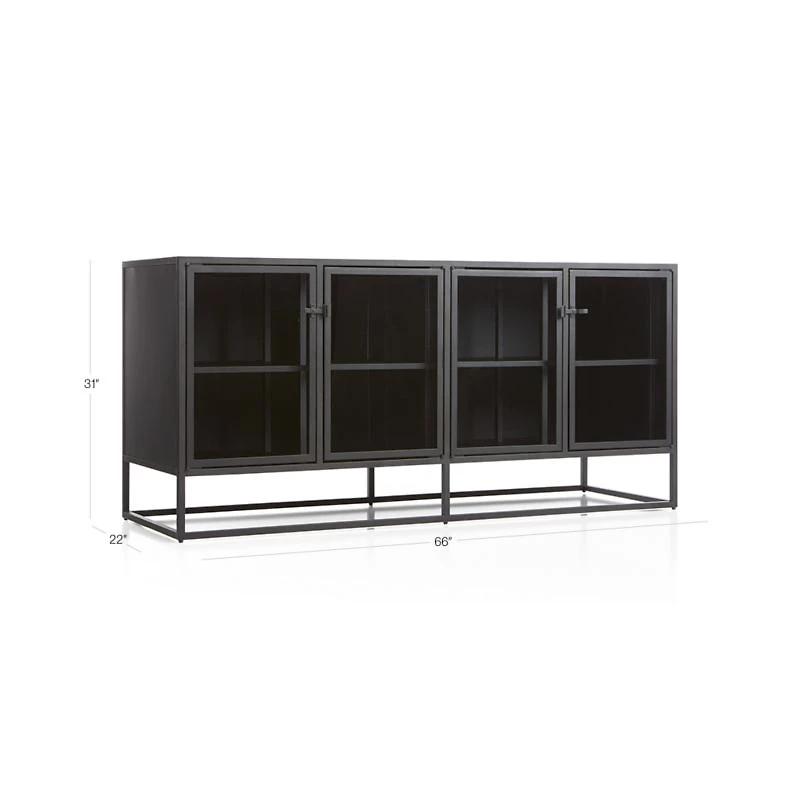 Casement 66" Black Credenza