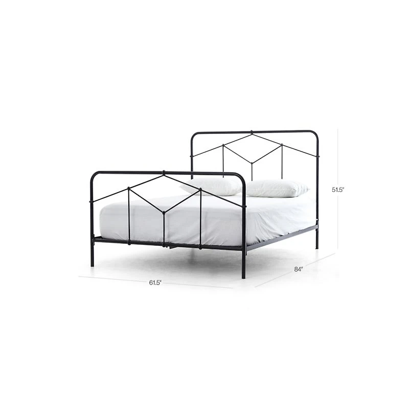 Cora Queen Black Iron Bed