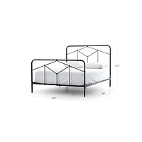 Cora Queen Black Iron Bed