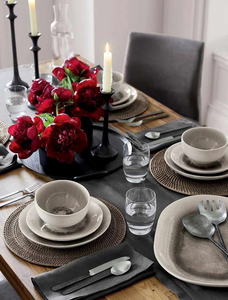 Marin Storm Grey Linen 90" Table Runner
