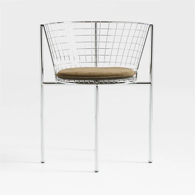 Cassano Metal Dining Chair with Leather Cushion