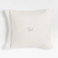 Casual Textured Fringe 23"x23" Arctic Ivory Throw Pillow Cover