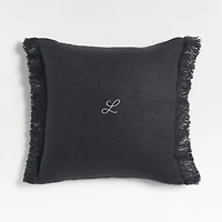 Casual Textured Fringe 23"x23" Deep Indigo Throw Pillow Cover