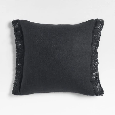 Casual Textured Fringe 23"x23" Deep Indigo Throw Pillow Cover