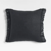 Casual Textured Fringe 23"x23" Deep Indigo Throw Pillow Cover