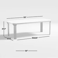 Catalyst 83" White Marble Dining Table with Black Base