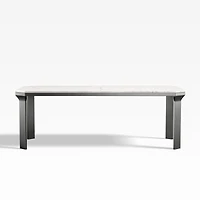 Catalyst 83" White Marble Dining Table with Black Base