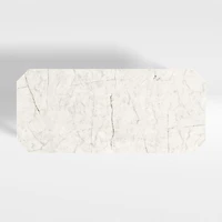 Catalyst 83" White Marble Dining Table with Black Base