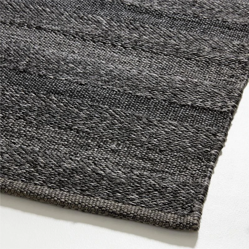 Catania Performance Handwoven Black Indoor/Outdoor Area Rug 6'x9'