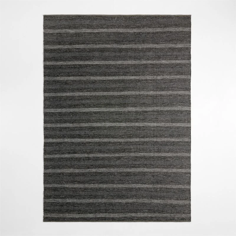 Catania Performance Handwoven Black Indoor/Outdoor Area Rug 6'x9'