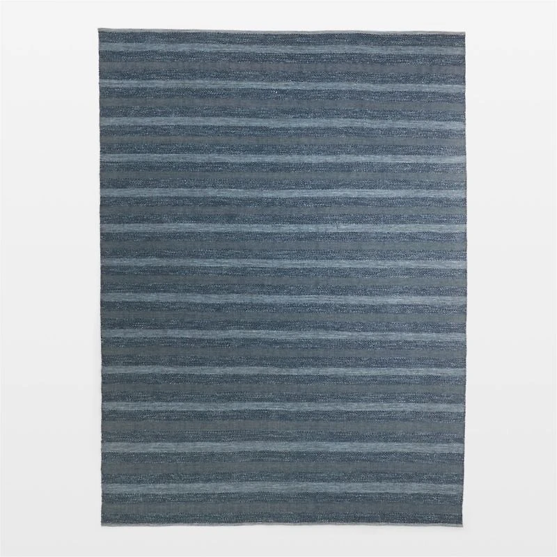 Catania Performance Handwoven Navy Blue Indoor/Outdoor Area Rug 10'x14'
