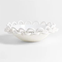Catena White Ceramic Chain Centerpiece Bowl