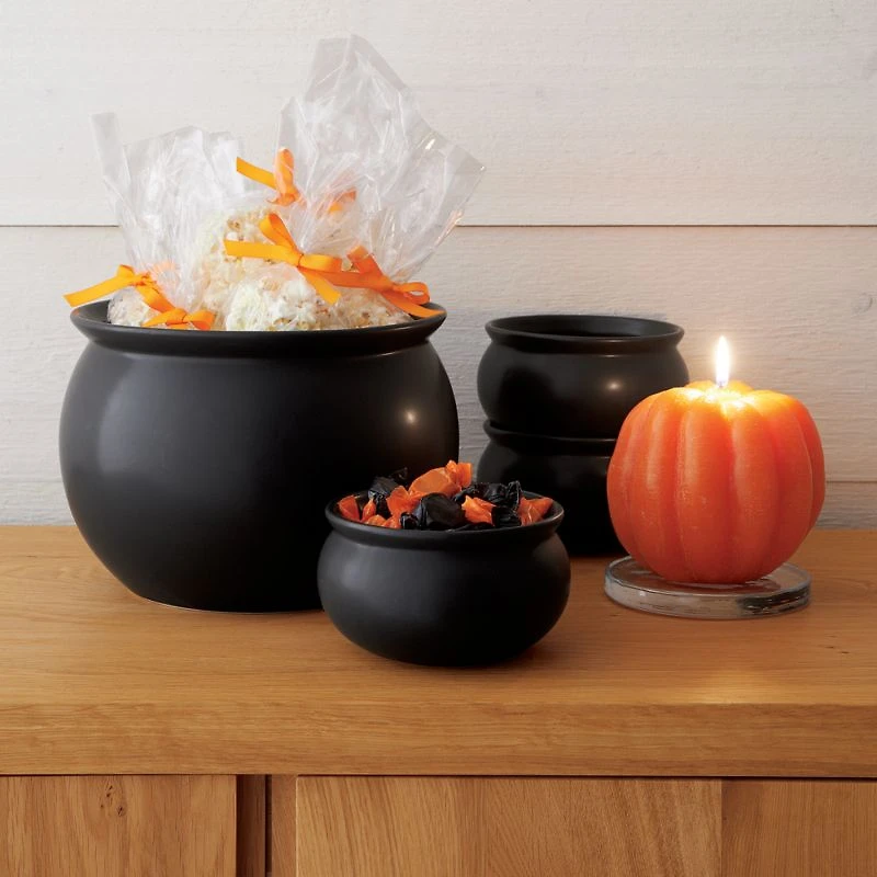 Small Cauldron Ceramic Halloween Bowl