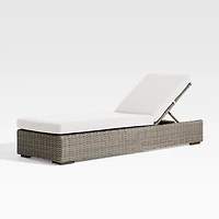 Abaco Resin Wicker Outdoor Chaise Lounge with Natural Sunbrella ® Cushion