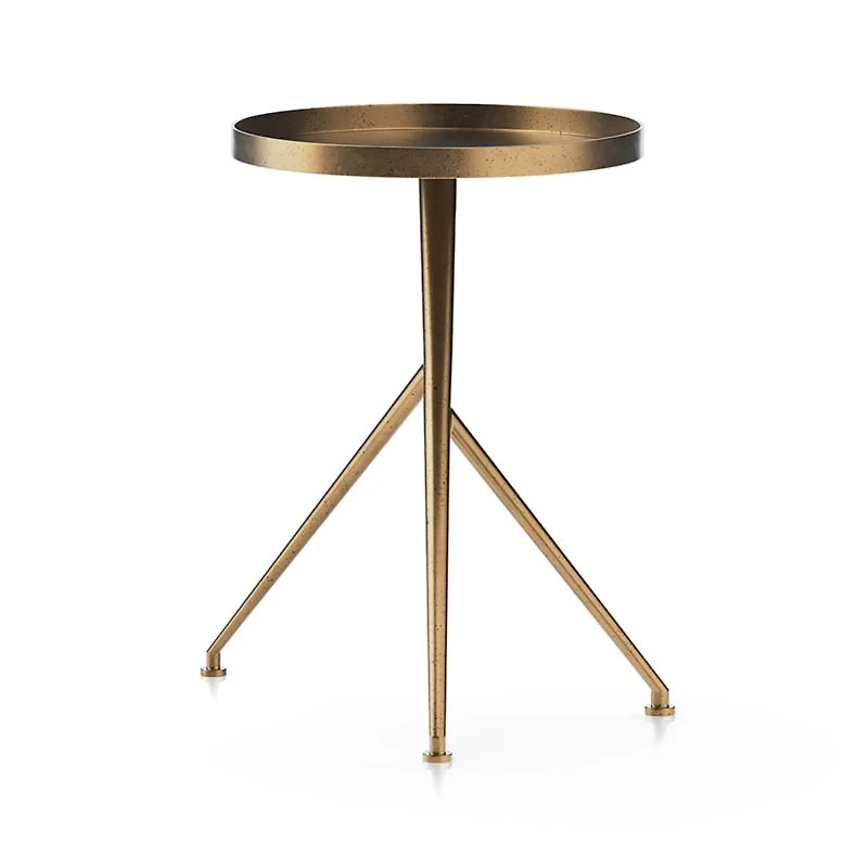 Cecilia Raw Brass Metal Accent Table