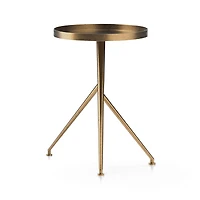 Cecilia Raw Brass Metal Accent Table