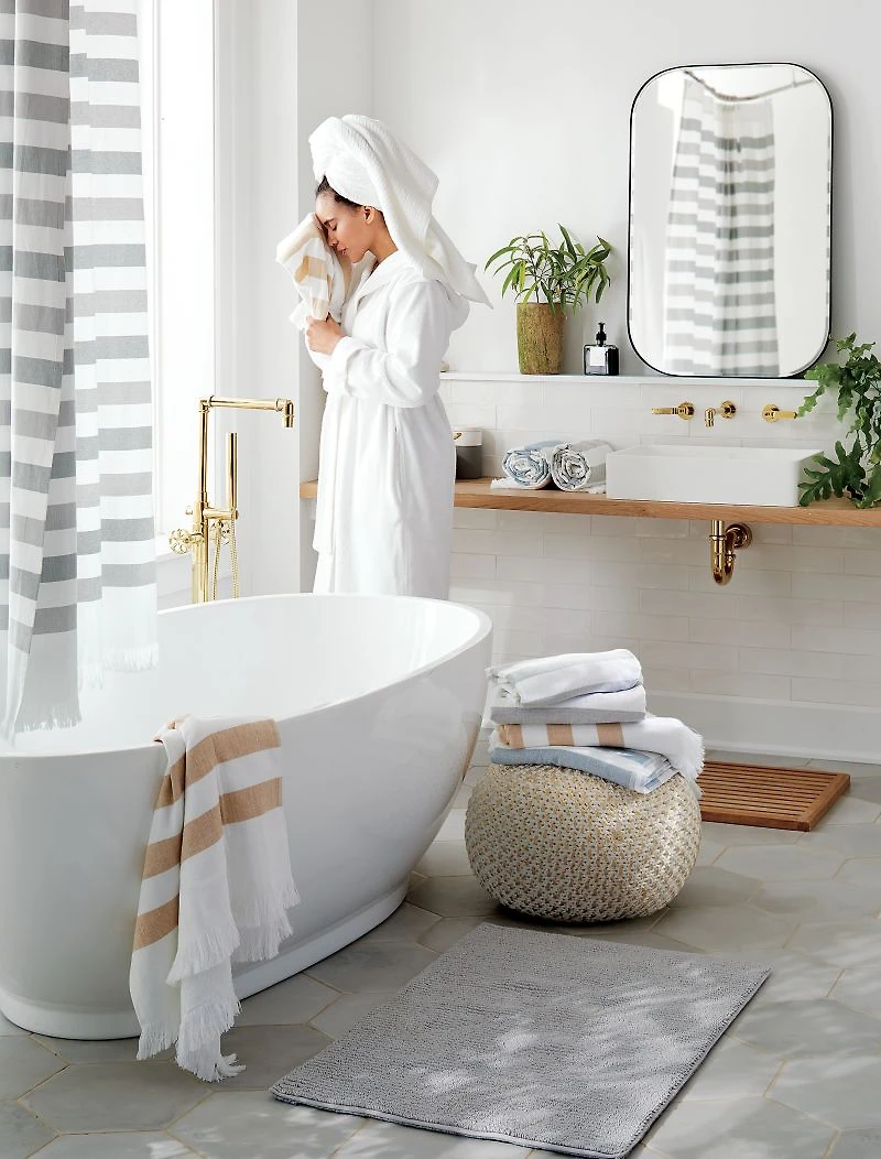 Rylan Organic Cotton Silver Bath Mat 18"x24"
