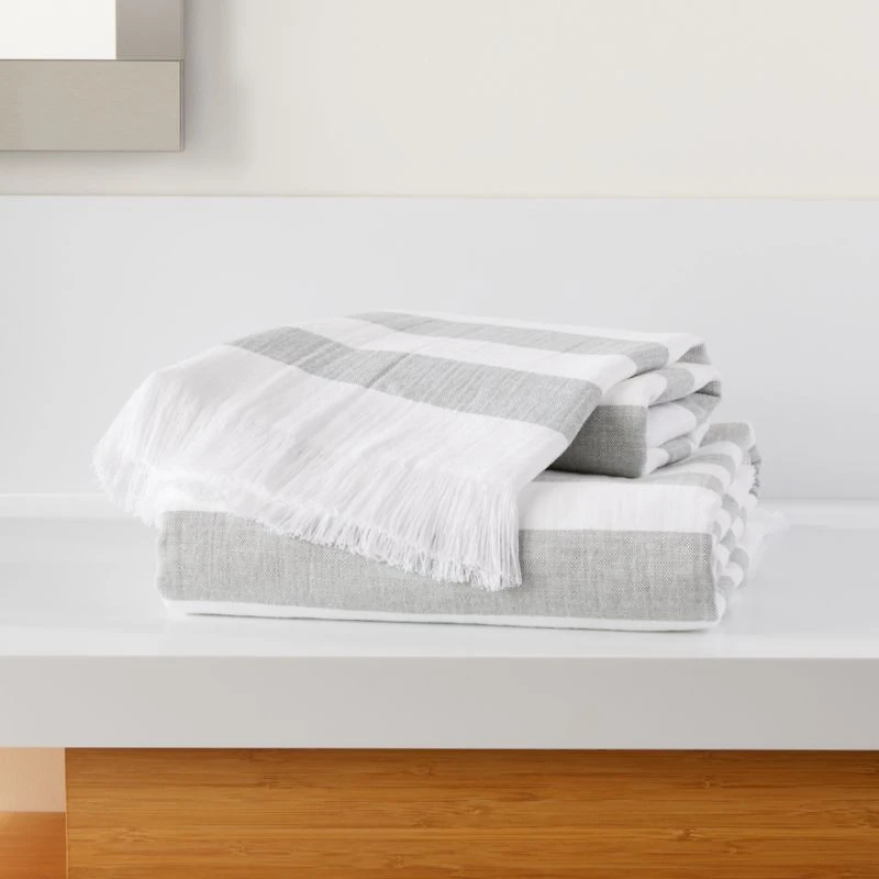 Organic Cedros Grey Hammam Bath Towel