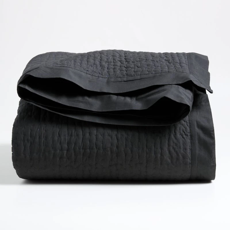 Celeste Organic Cotton Midnight Navy Blue Full/Queen Quilt