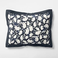 Celeste Organic Cotton Midnight Navy Blue Floral Standard Bed Pillow Sham