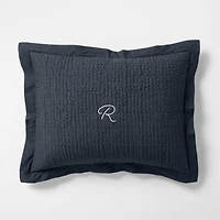 Celeste Organic Cotton Midnight Navy Blue Standard Bed Pillow Sham