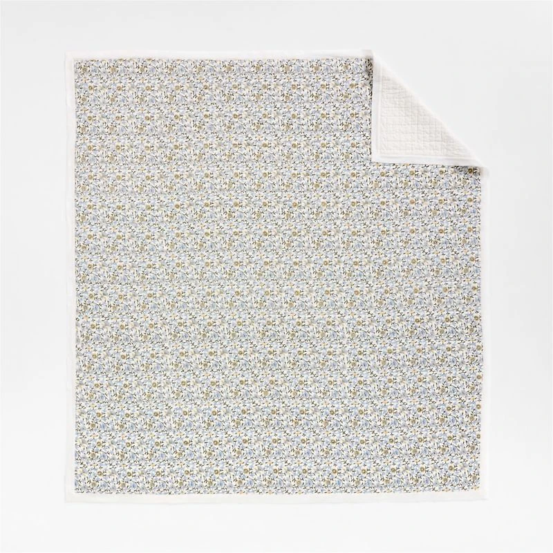 Celeste Organic Cotton Blue Vine Print Full/Queen Quilt