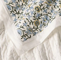 Celeste Organic Cotton Blue Vine Print Full/Queen Quilt