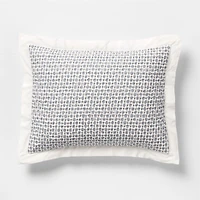 Celeste Organic Cotton Navy Diamond Print Quilted Standard Bed Pillow Sham