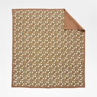 Celeste Organic Cotton Taupe Desert Floral Block Print King Quilt