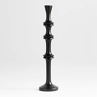 Century Black Acacia Wood Taper Candle Holder 20"