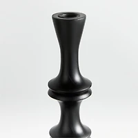 Century Black Acacia Wood Taper Candle Holder 20"