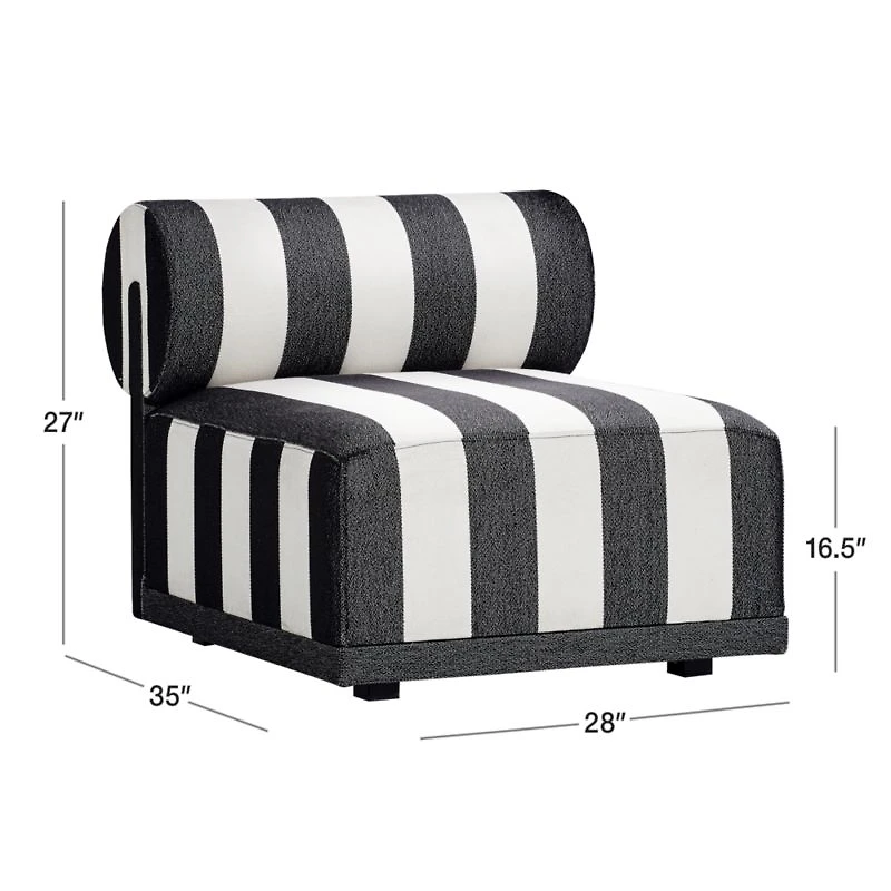 Cerca Striped Armless Outdoor Lounge Chair