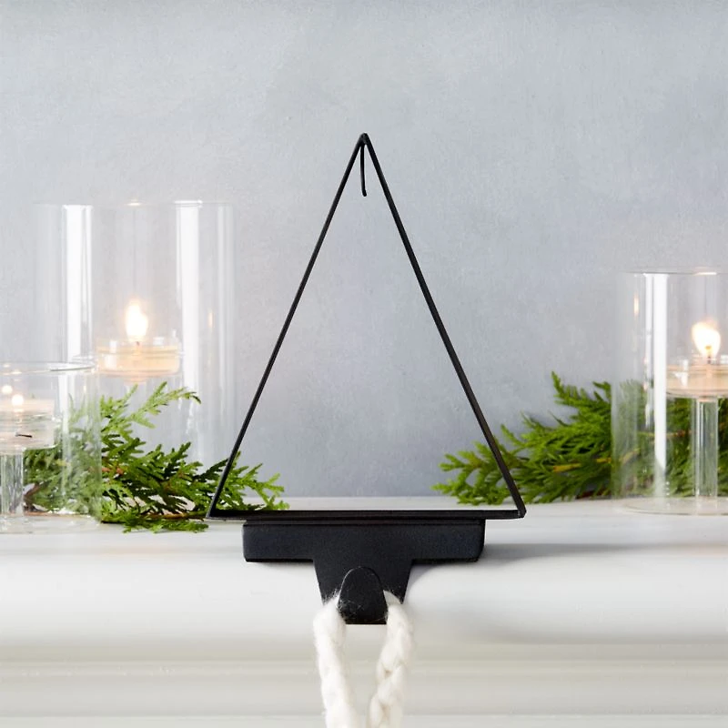Chalet Zinc Christmas Tree Ornament Stocking Holder