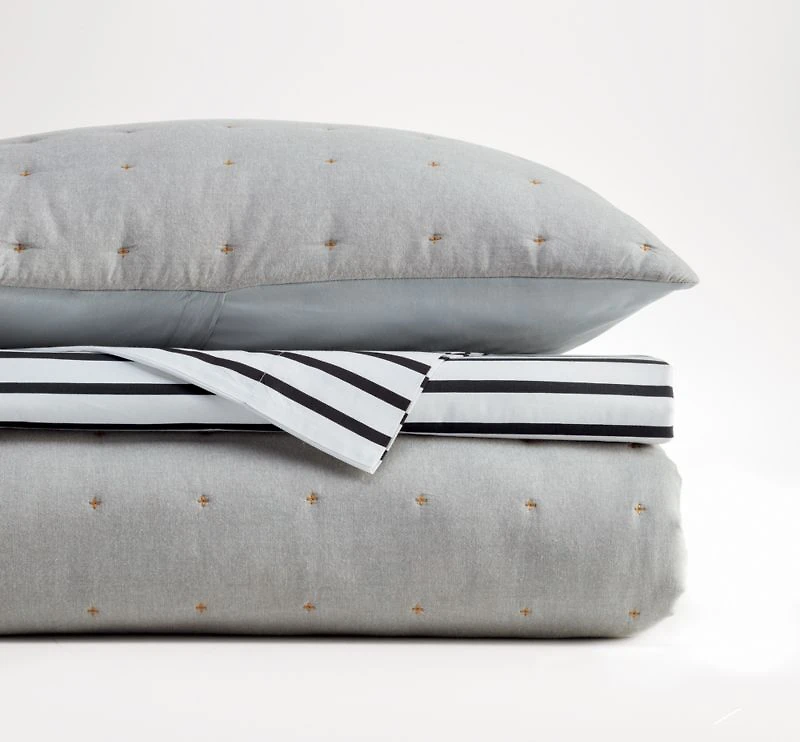 Chambray Grey Kids Twin Quilt