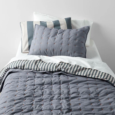 Classic Chambray Ashen Blue Organic Cotton Kids Full/Queen Quilt