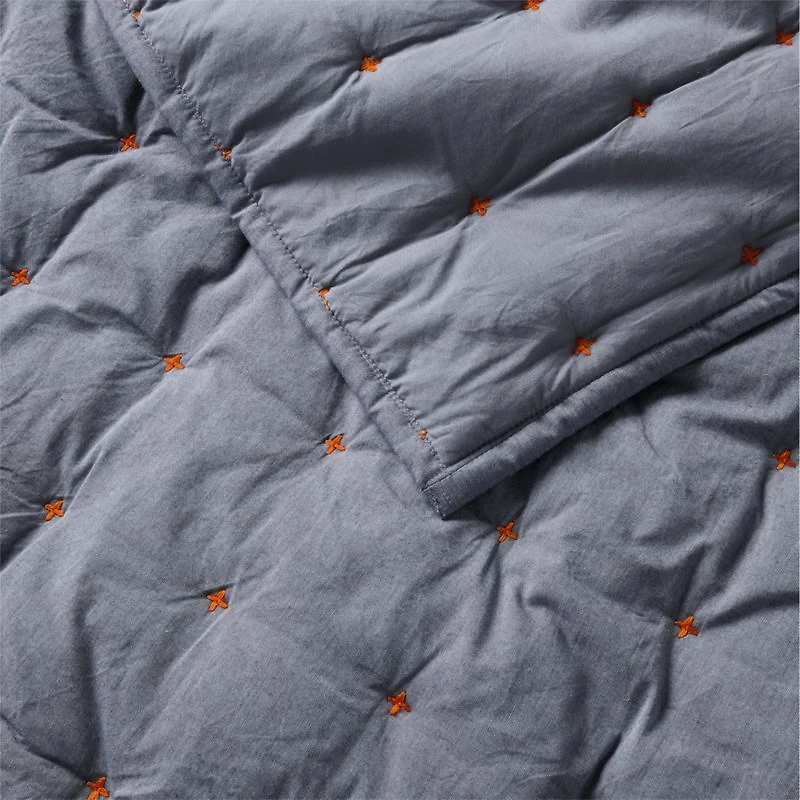 Classic Chambray Ashen Blue Organic Cotton Kids Full/Queen Quilt