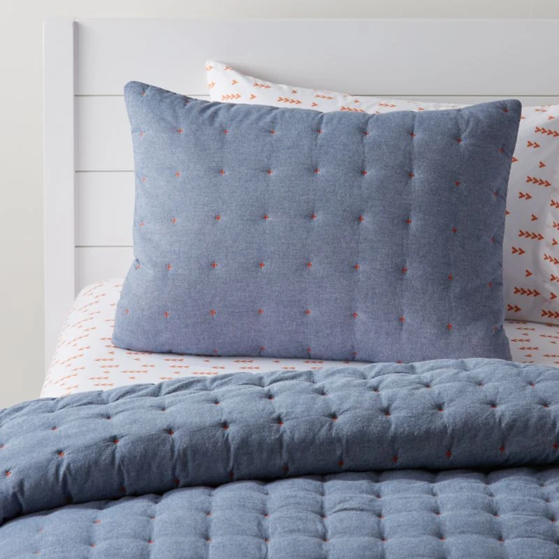 Chambray Blue Kids Pillow Sham